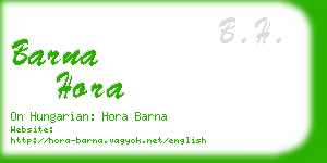 barna hora business card